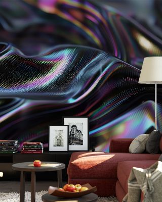 Holographic Fabric Futuristic Wallpaper