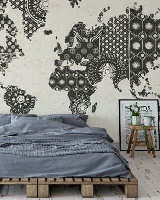Kami Map Vintage-Inspired Wallpaper