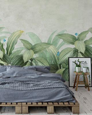 Motley Grass Rustic Botanical Wallpaper