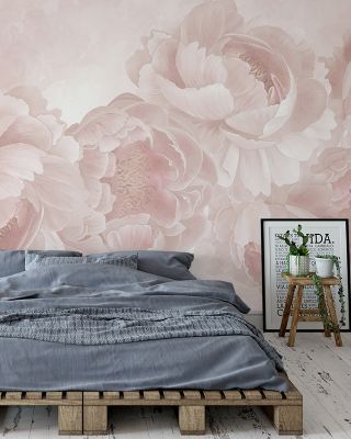 Peony Love Romantic Floral Wallpaper