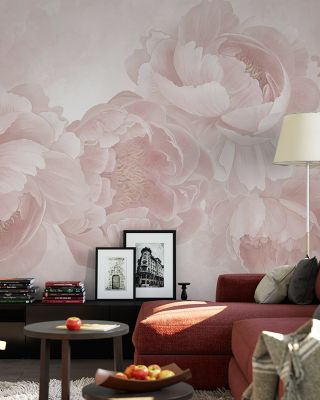 Peony Love Romantic Floral Wallpaper