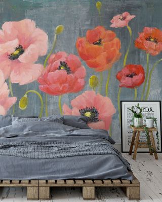 Poppy Party Vibrant Floral Wallpaper