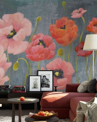 Poppy Party Vibrant Floral Wallpaper