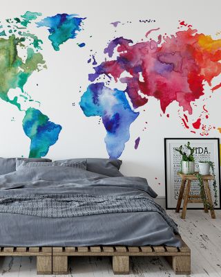 Rainbow Map Colorful World Wallpaper