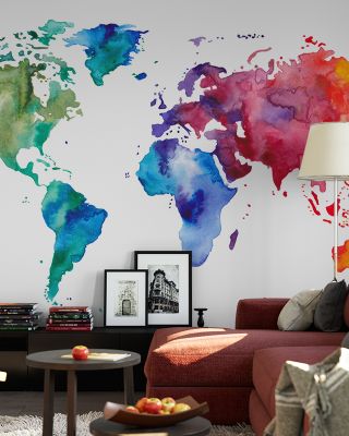 Rainbow Map Colorful World Wallpaper