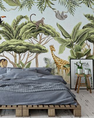 Savanna Oasis Tranquil Landscape Wallpaper