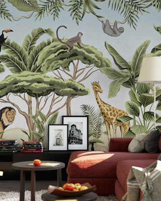 Savanna Oasis Tranquil Landscape Wallpaper