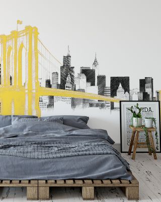 Skyline Crossing Yellow Urban Wallpaper