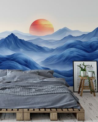 Summit Sunset Mountain Landscape Wallpaper