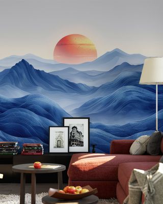 Summit Sunset Mountain Landscape Wallpaper