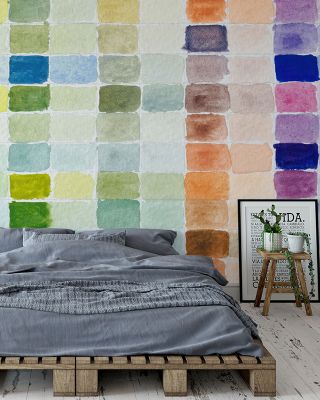 Watercolor Grid Artistic Abstract Wallpaper