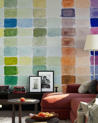 Watercolor Grid Artistic Abstract Wallpaper