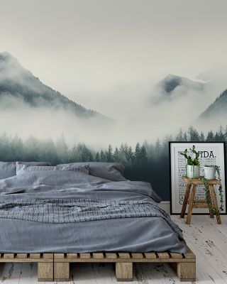 Winter Mountain View Serene Wallpaper