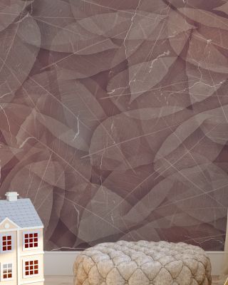 Acid Leaves Wallpaper Mural in Brown