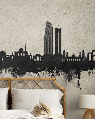 Amman Skyline Concrete Wallpaper Mural