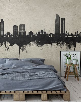 Amman Skyline Concrete Wallpaper Mural