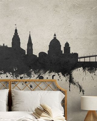 Annapolis Maryland Skyline Concrete Wallpaper Mural