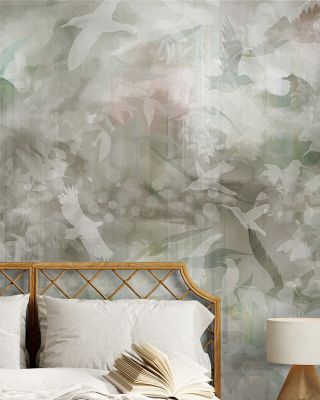 Birds of Freedom Brown Wallpaper Mural