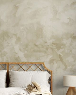 Birds of Freedom Yellowish Wallpaper Mural