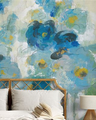 Blue Blooms Wallpaper Mural