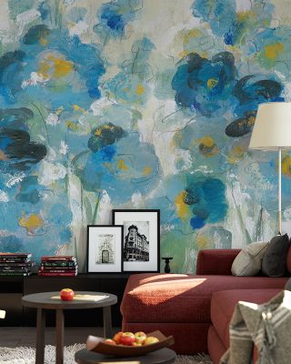 Blue Blooms Wallpaper Mural