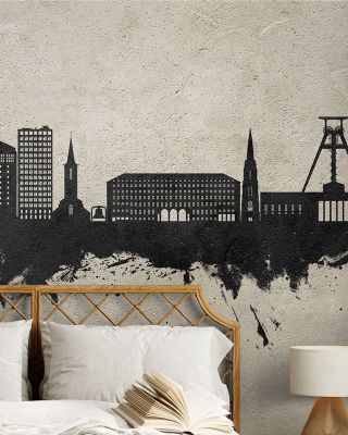 Bochum Germany Skyline Concrete Wallpaper Mural
