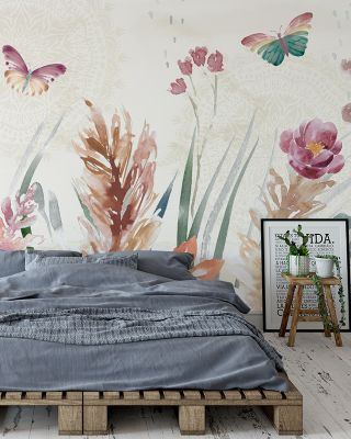 Boho Garden Wings Wallpaper Mural