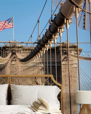 Brooklyn Bridge Symmetry Wallpaper Mural