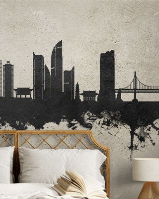 Busan South Korea Skyline Concrete Wallpaper Mural