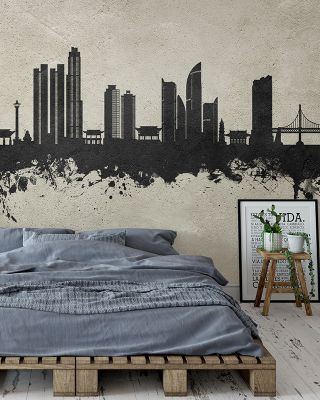 Busan South Korea Skyline Concrete Wallpaper Mural