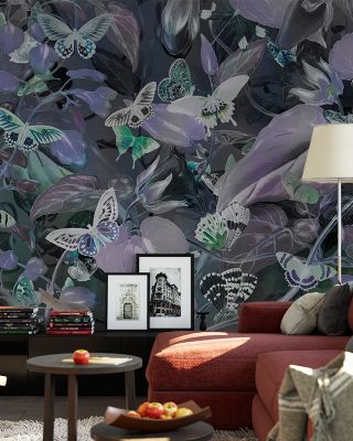 Butterfly Paradise Warm Wallpaper Mural