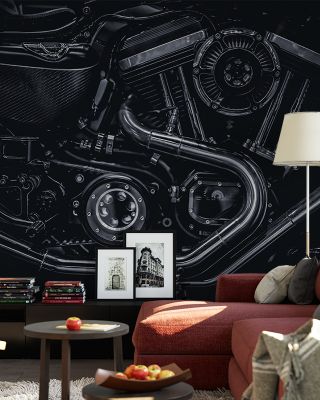 CC Bike Engine Wallpaper Mural