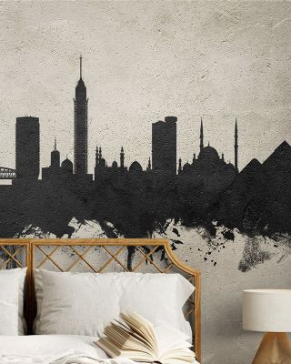 Cairo Egypt Skyline Concrete Wallpaper Mural