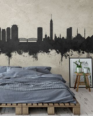 Cairo Egypt Skyline Concrete Wallpaper Mural