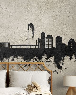Canberra Skyline Concrete Wallpaper Mural
