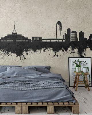 Canberra Skyline Concrete Wallpaper Mural