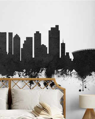 Cape Town Skyline Black & White Wallpaper Mural