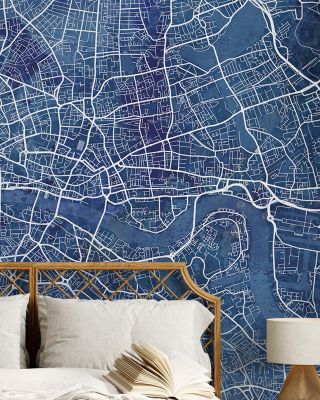 Central London Blue Wallpaper Mural