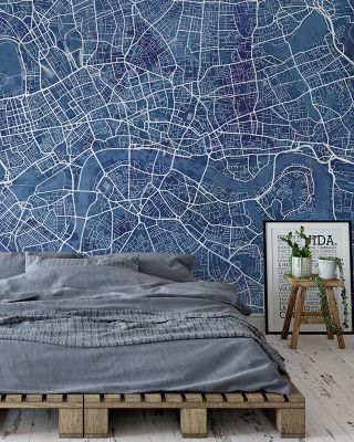 Central London Blue Wallpaper Mural