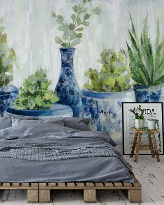 Chino Vases Wallpaper Mural
