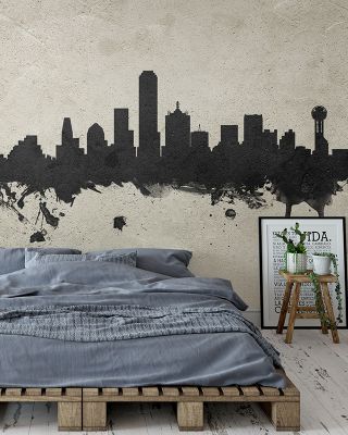 Dallas Skyline Concrete Wallpaper Mural