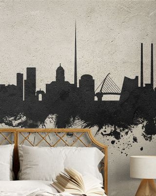 Dublin Ireland Skyline Concrete Wallpaper Mural