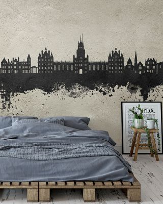 Egham England Skyline Concrete Wallpaper Mural