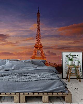 Eiffel Tower at Sunset Wallpaper Mural