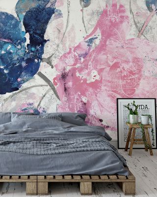 Fireworks Abstract Navy Blue Wallpaper Mural