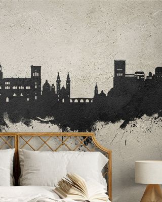 Granada Spain Skyline Concrete Wallpaper Mural