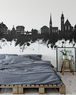 Hallstatt Austria Skyline Black & White Wallpaper