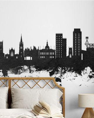 Ipswich England Skyline Black & White Wallpaper