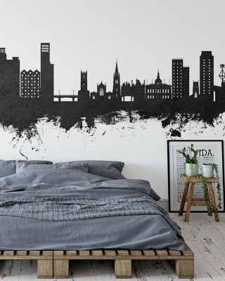 Ipswich England Skyline Black & White Wallpaper