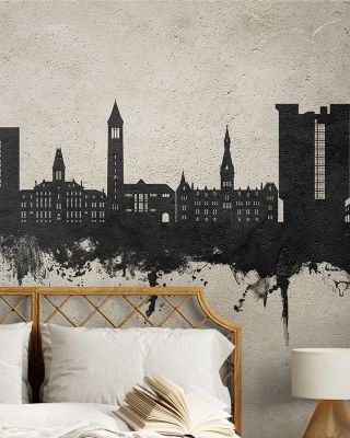 Ithaca New York Skyline Concrete Wallpaper